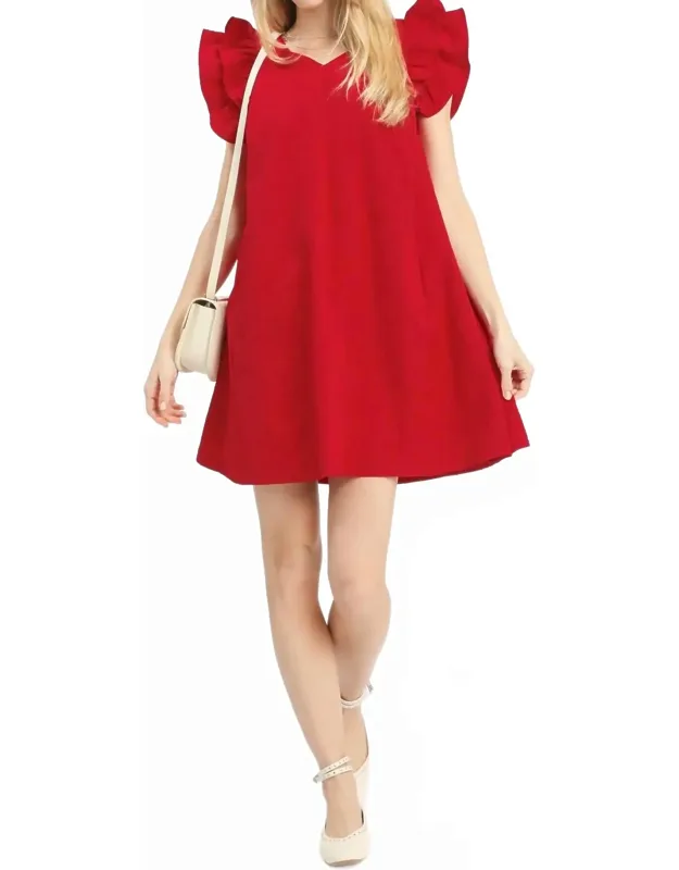 Seersucker Ruffle Shift Dress