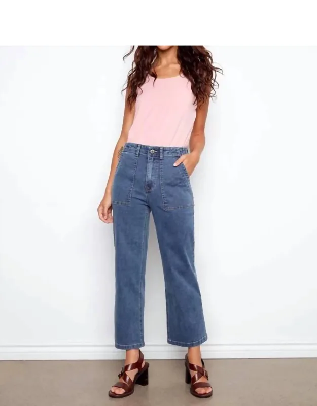 Cropped Utility Pocket Jeans