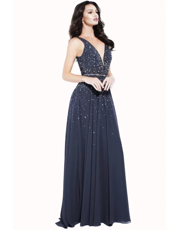 V Neck Chiffon Prom Dress
