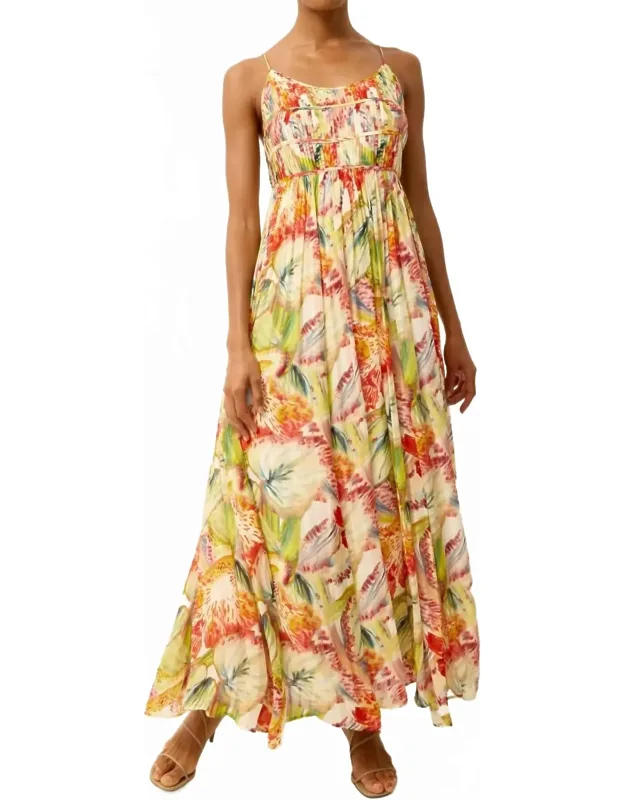 Bailey Maxi Dress With Adjustable Spaghetti Straps And Flowing Tiered Skirt