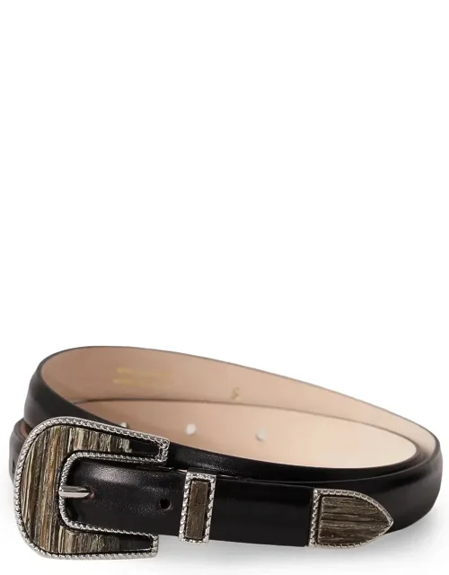 Travertine Smooth Leather Belt