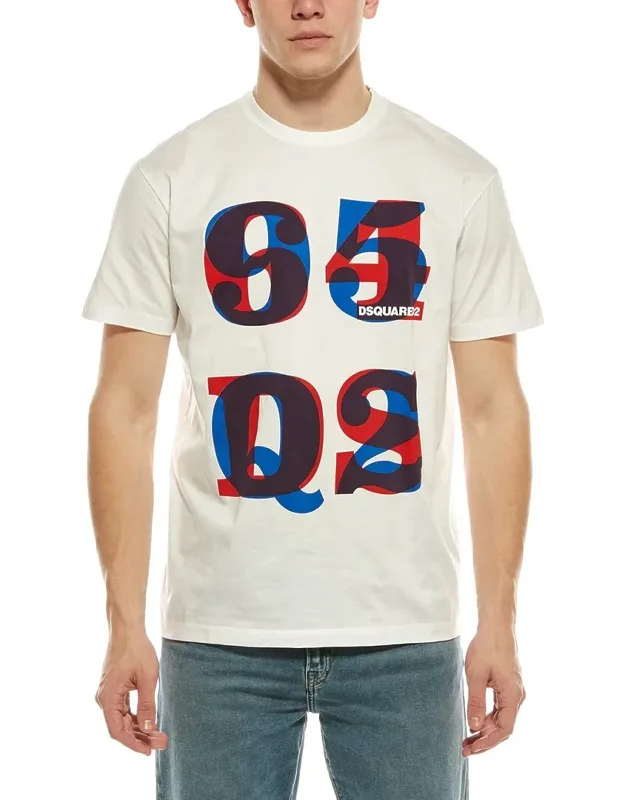 T-shirt With Graphic Design And Crewneck