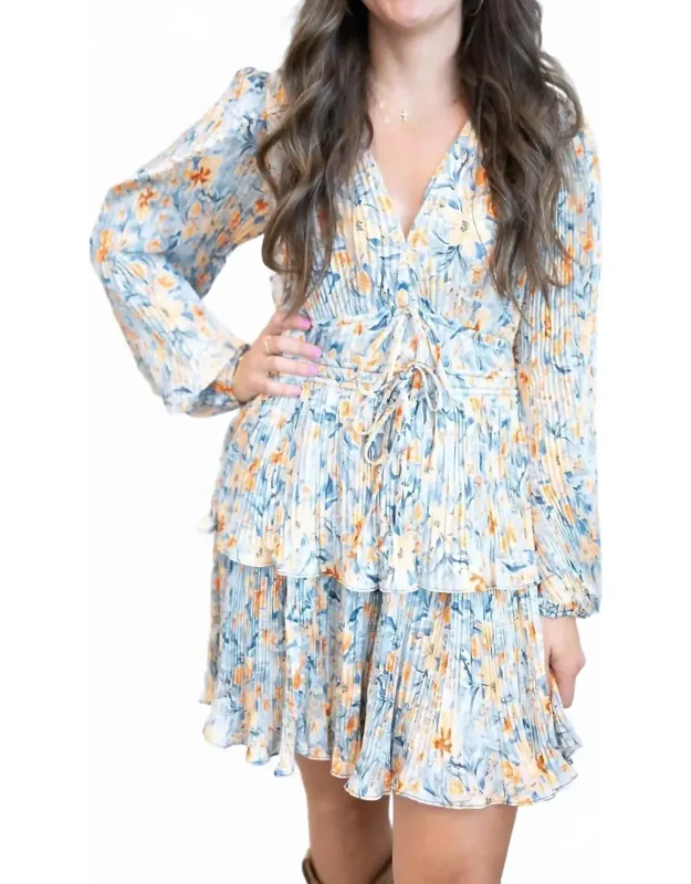 Pleated Mini Dress