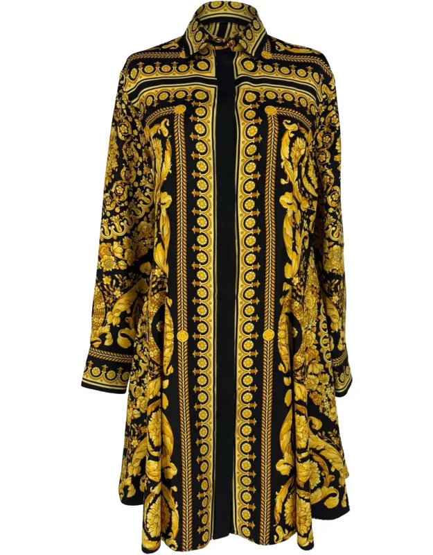 Barocco-print Mini Shirt Dress