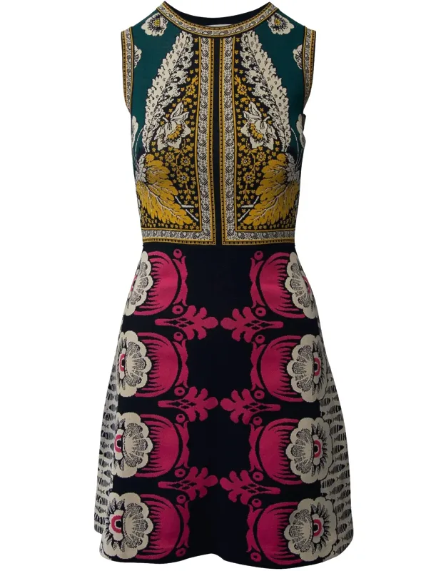 Foulard Print Sleeveless Sheath Dress