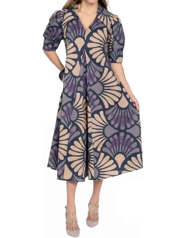Pointed Collar Short Sleeve Dress