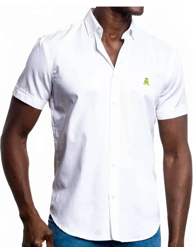Oxford Frog Short Sleeve Button Down Shirt