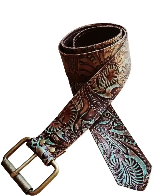 Tooled Leather Belt