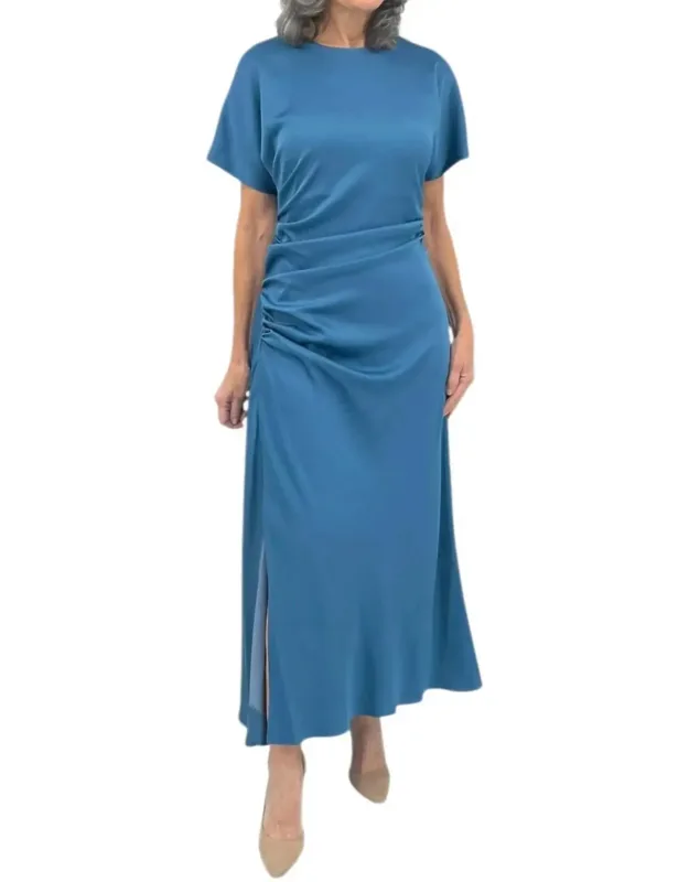 Marabella Satin Draped Midi Dress