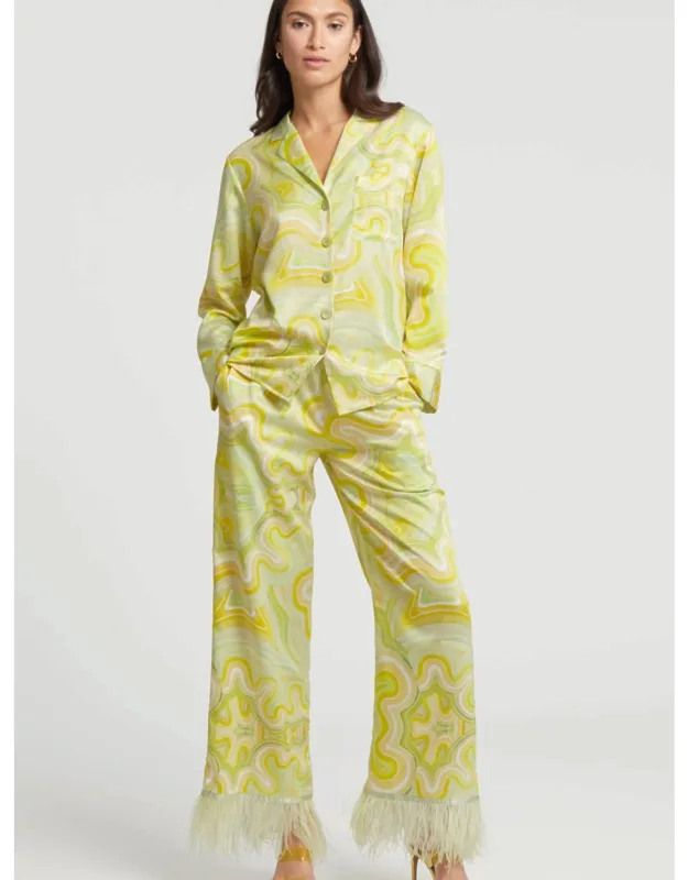 Swan Fashion Pajama Set In Bridgette Print