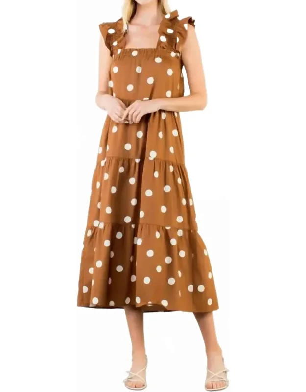 Ruffle Sleeve Tiered Midi Dress