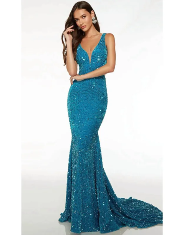 Open Back Sheath Evening Dress