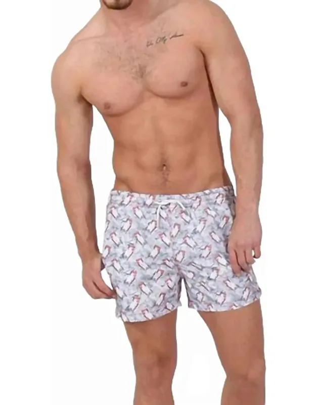 Polar Bear Plunge Print Swim Trunks