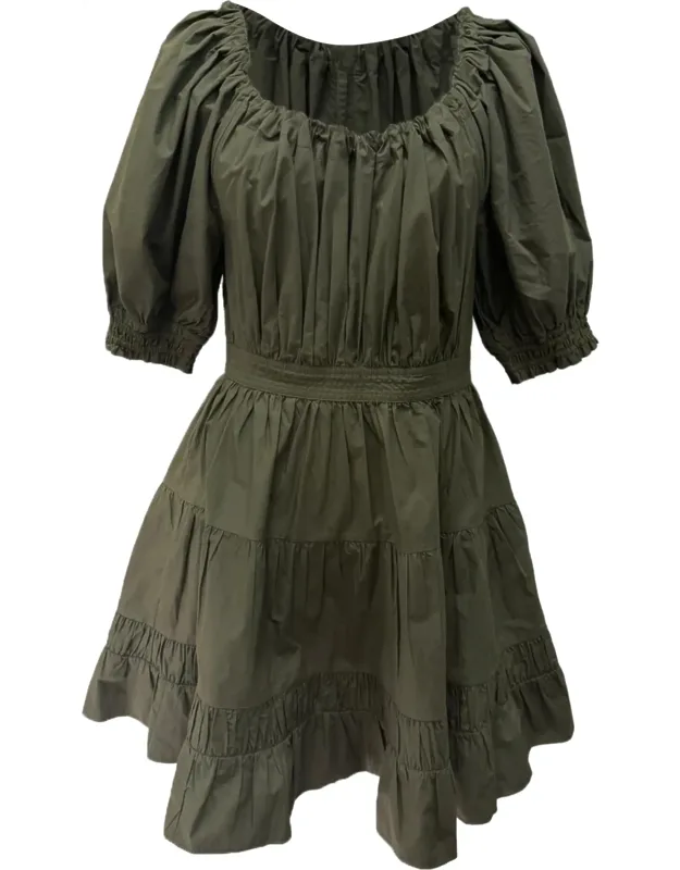 Puffed Sleeve Mini Tiered Dress