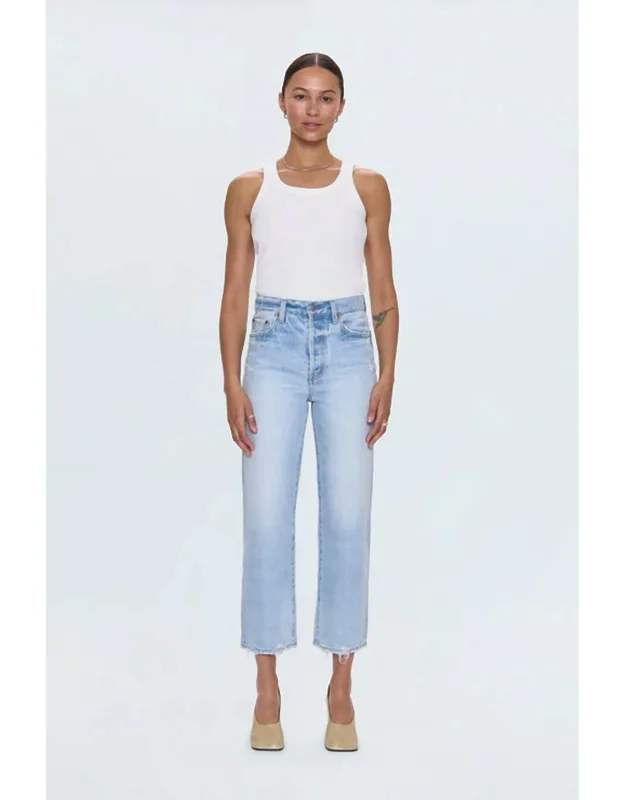 Cassie Super High Rise Straight Jeans In Vintage With 12" Waist And 31" Inseam