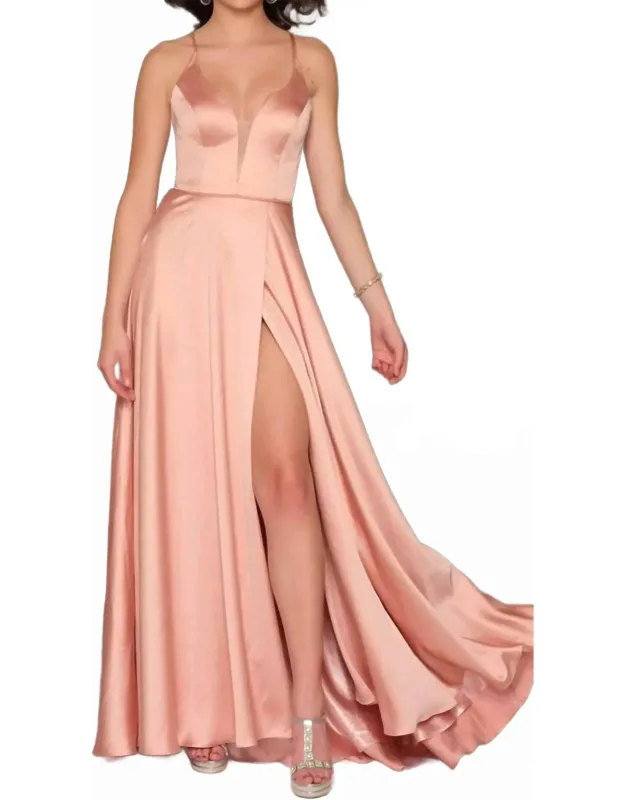 Lace-up Back Faux Wrap A-line Dress