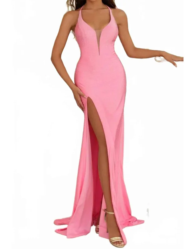 Strappy Back Prom Dress