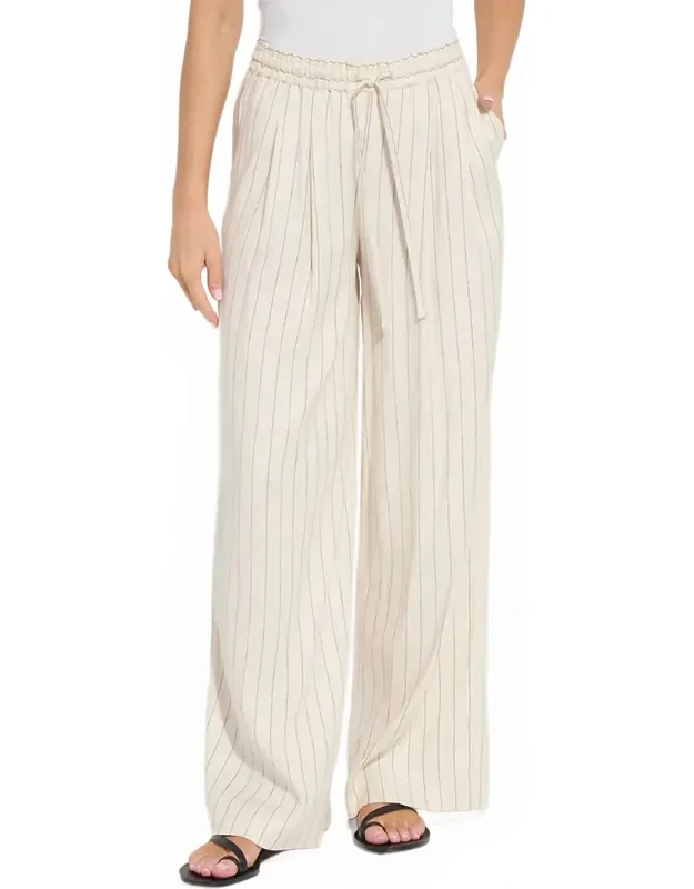 Iria Pleated Drawstring Wide Leg Pants
