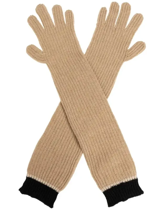 Ribbed Long Gloves