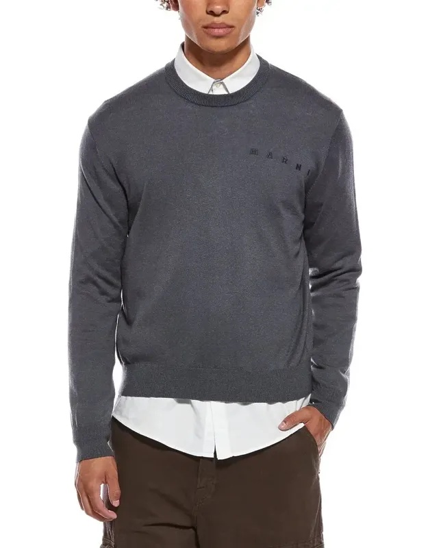 Logo Wool-blend Crewneck Sweater