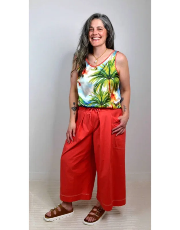 Cropped Wide Leg Glider Pants