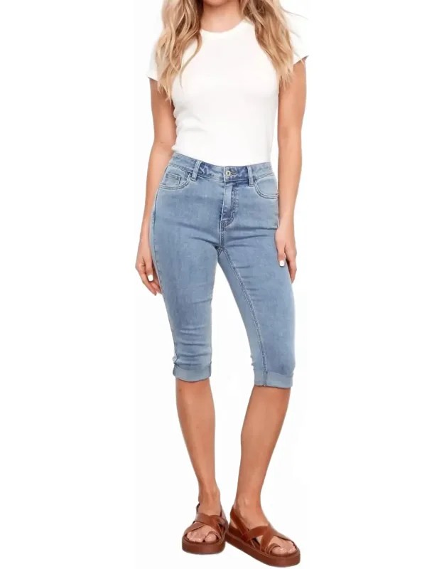 Stretch Denim Pedal Pusher Jeans