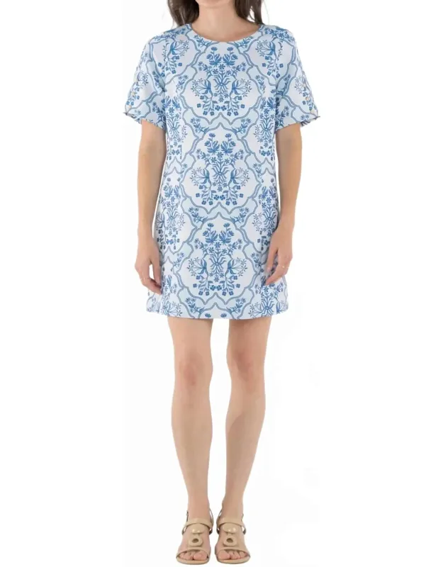 _shift Mini Dress In Tapestry With Gold Buttons And Jacquard Texture_