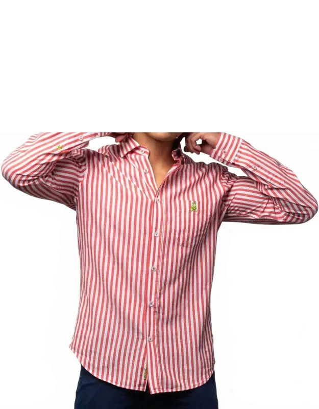Stanford Stripe Frog Linen Shirt