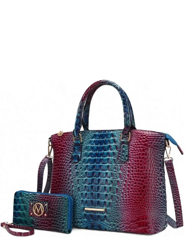 Frankie Gradient Rainbow Satchel With Wallet
