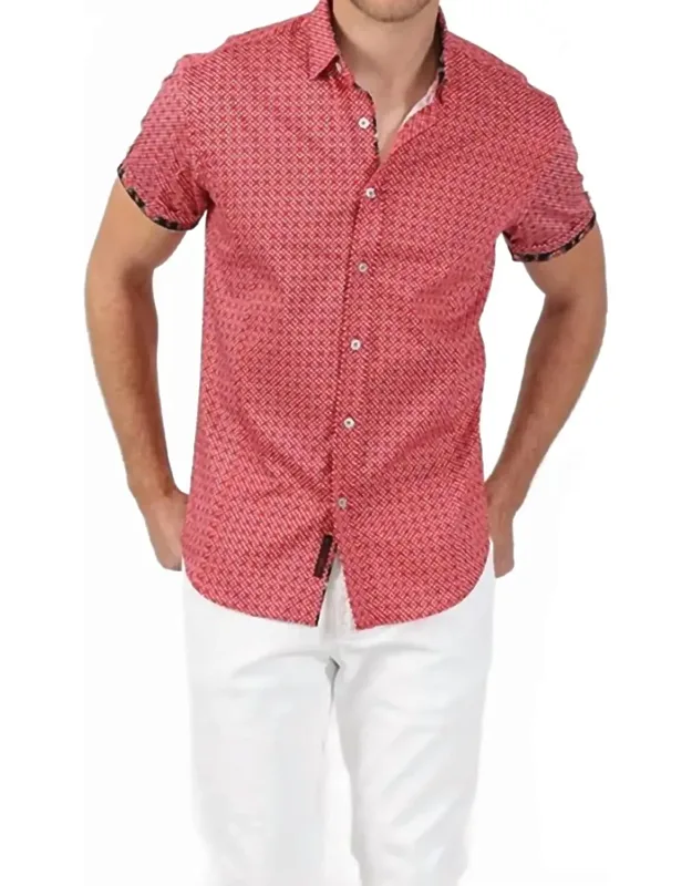 Short Sleeve Shirt With Floral Trim