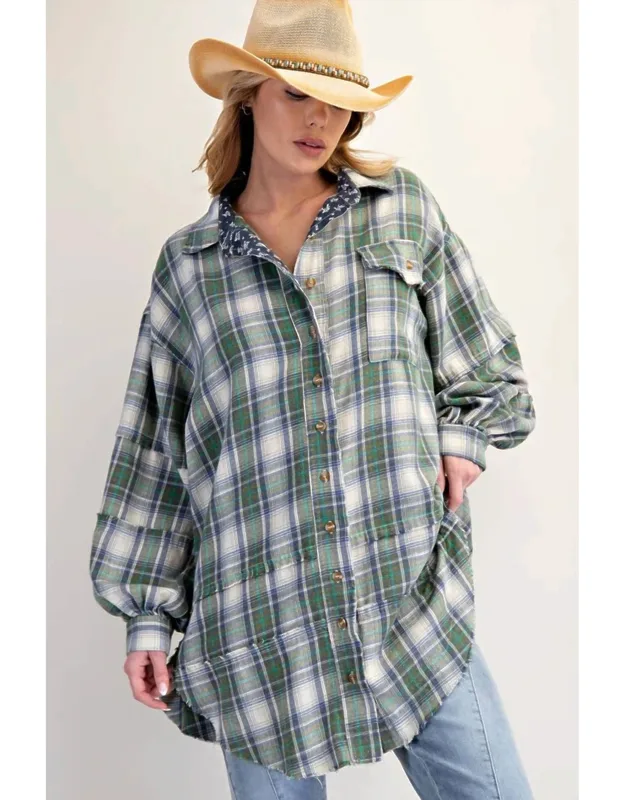 Peace Patch Mineral Washed Flannel Tunic