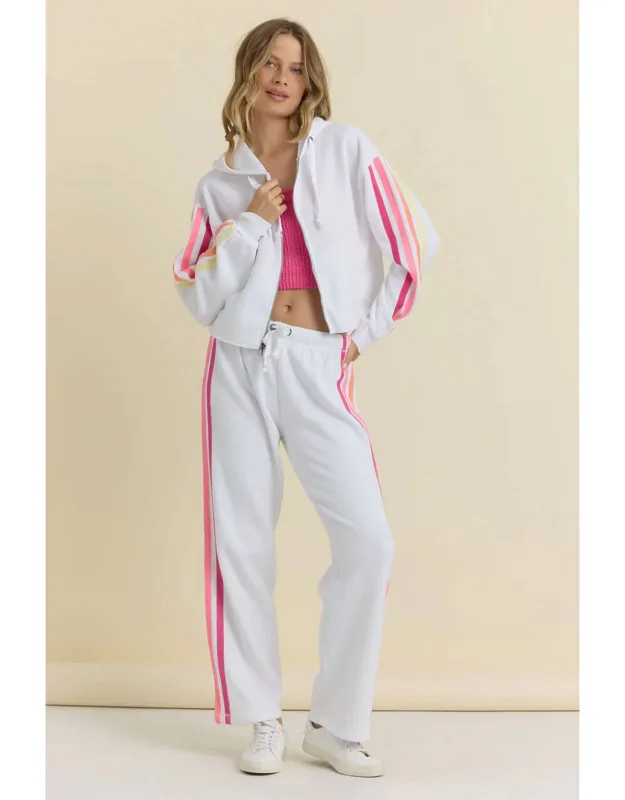 Twill Tape Fleece Zip Up Pants