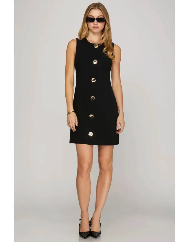 Drop Sleeve Knit Button Down Mini Dress