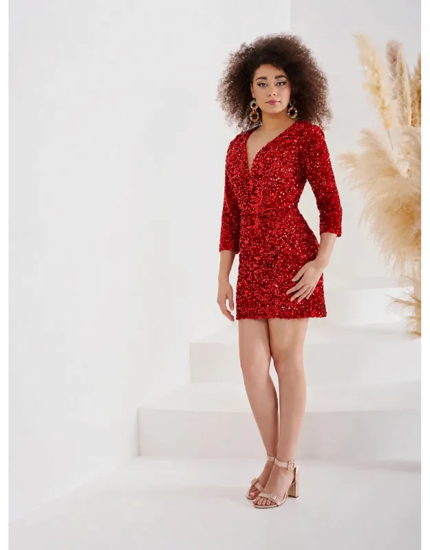 V-neck Sequin Dress
