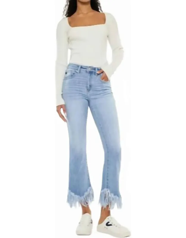 High Rise Crop Bootcut Jeans