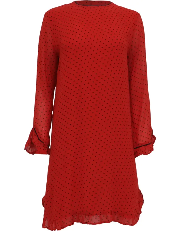 Mullin Polka Dot Print Georgette Dress