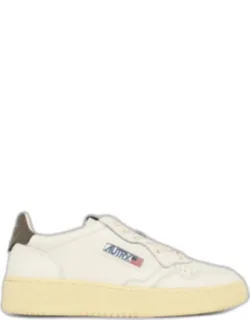 'medalist Low Leather Sneakers With Embroidered Logo And Terry Lining'