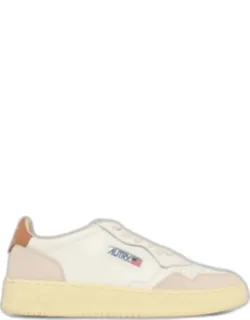 Autry 'medalist Low' Leather Sneakers With Embroidered Logo And Suede Inserts