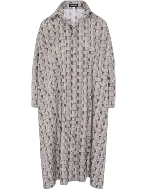 Geometric-print Cotton Midi Shirtdress