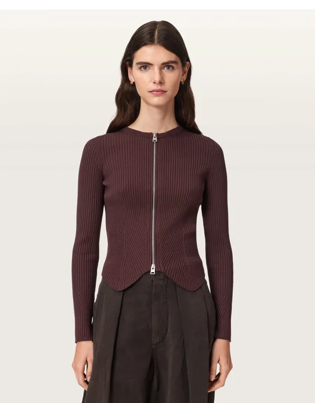 Cruz Dual Zip Ribbed Cardigan