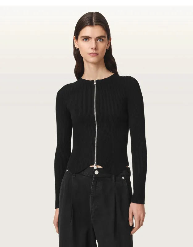 Cruz Dual Zip Ribbed Cardigan