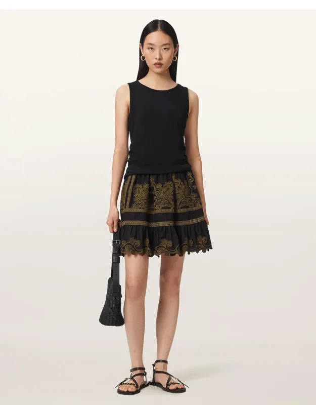 Embroidered Mini Skirt