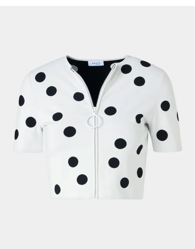 Polka-dot Knit Cardigan
