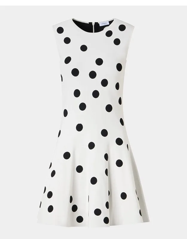 Polka Dot Knit Mini Swing Dress