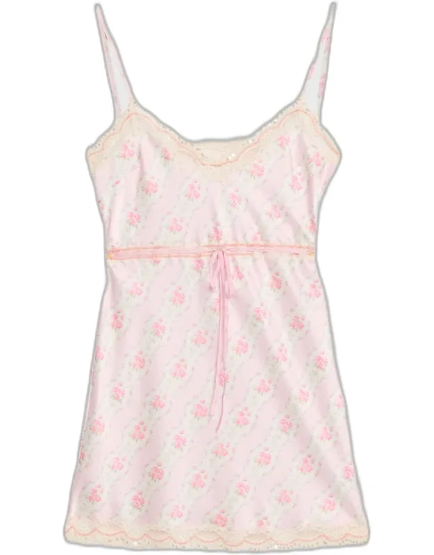 Floral Satin Mini Dress