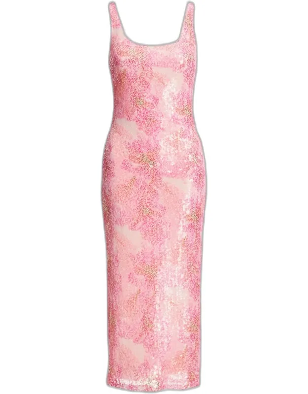 Floral Sequin Midi Dress