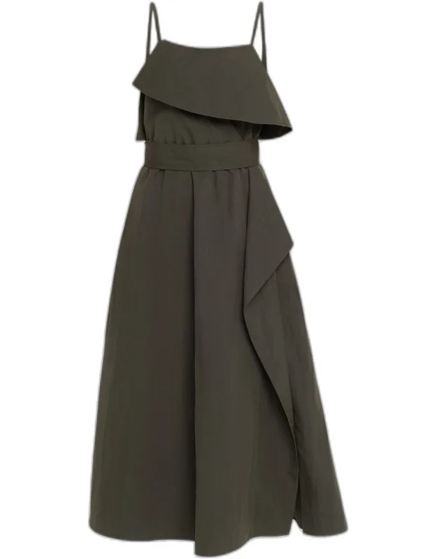Washed Cotton Midi Dress