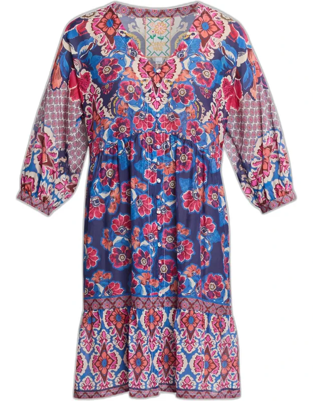 Floral Cotton-silk Mini Dress