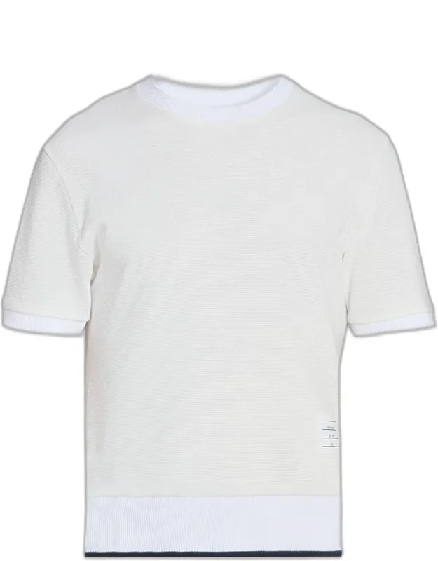 Lightweight Waffle-knit Cotton T-shirt