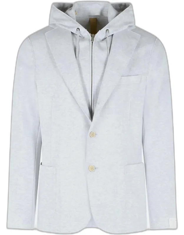 Cotton Blend Sport Coat With Removable Hoodie Insert